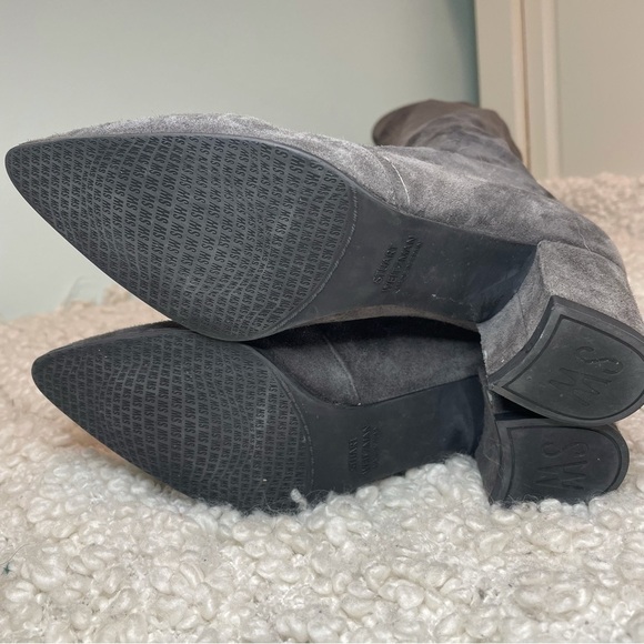 STUART Weitzman Lesley Grey Suede Over the Knee Boots 4 - Picture 6 of 10